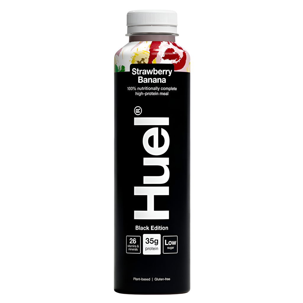 Huel Vegan RTD Drinks - BLACK EDITION Strawberry n Banana X 8 X 500ml