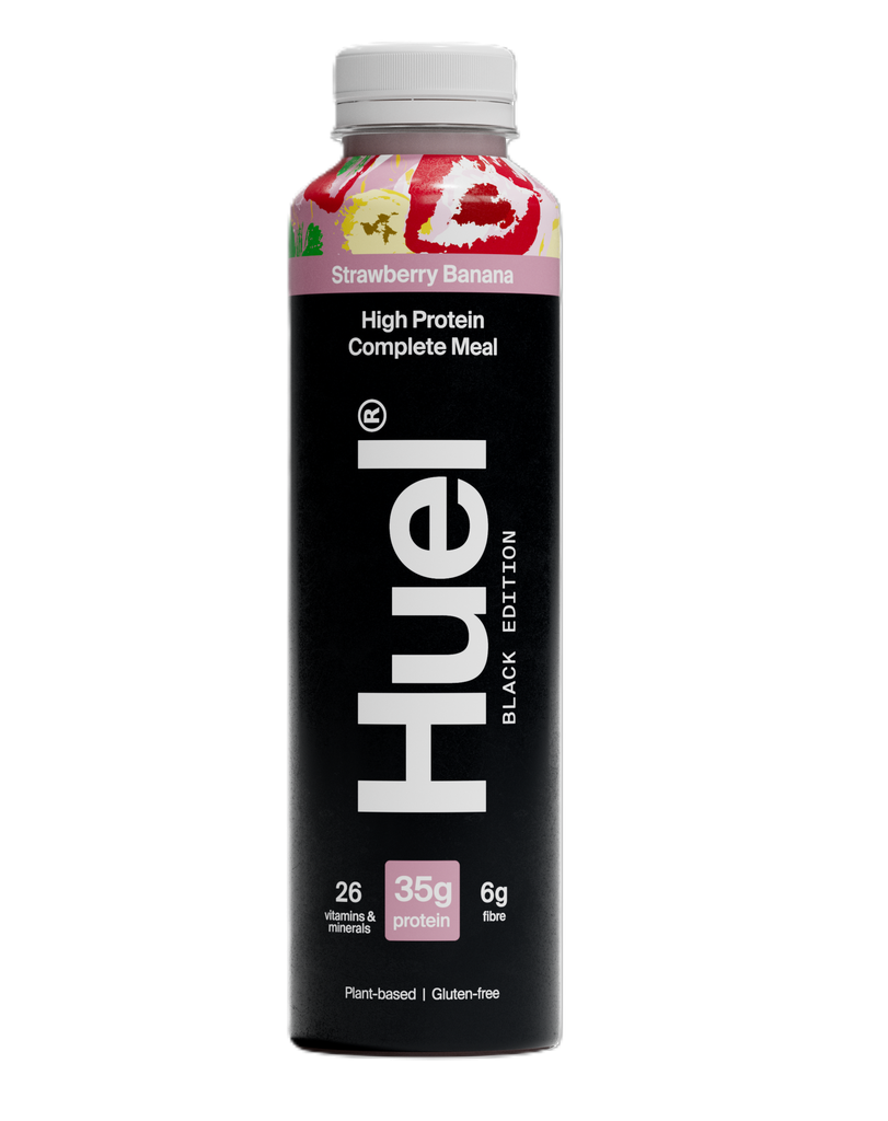 Huel Vegan RTD Drinks - BLACK EDITION Strawberry n Banana X 8 X 500ml