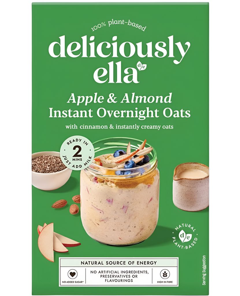Deliciously Ella Instant Overnight Oats - Apple and Almond X 6 X 380g
