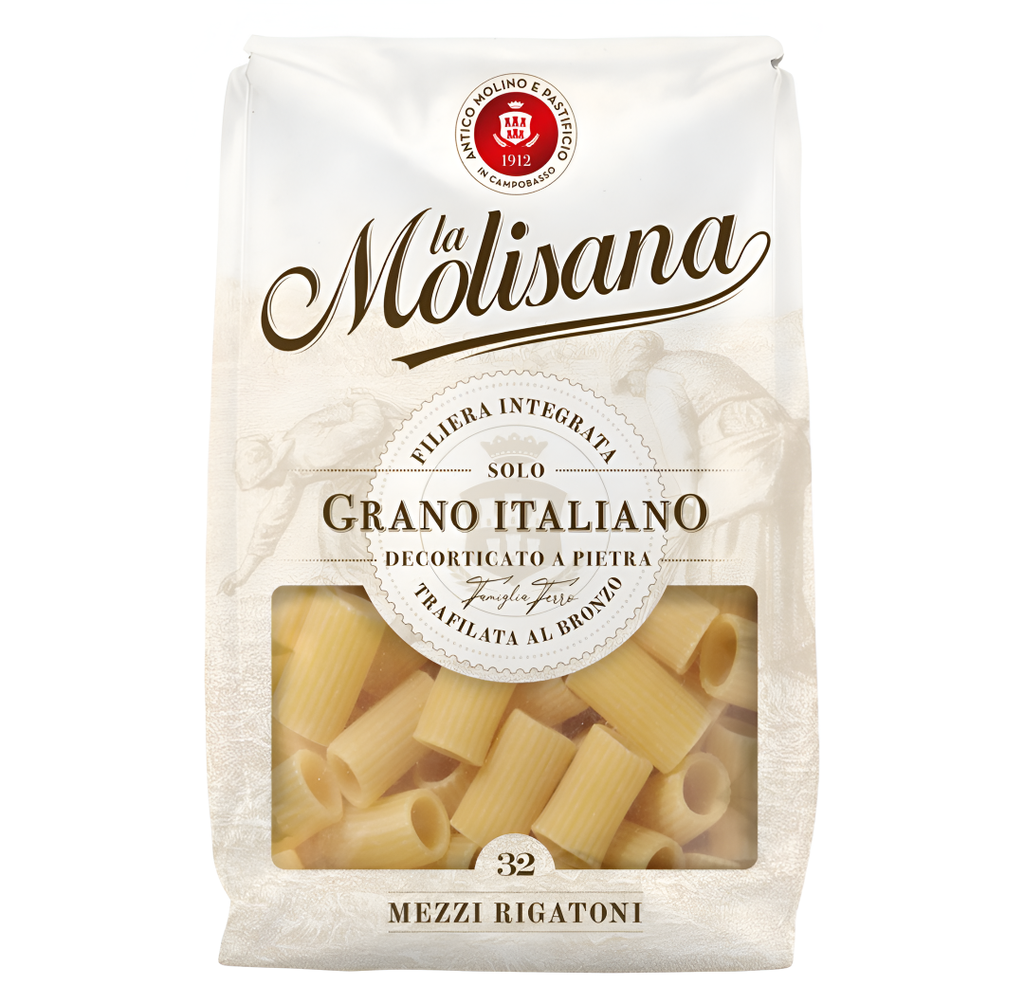 La Molisana Italian Wheat Pasta - Penne Mezzi Rigatoni X 16 X 500g