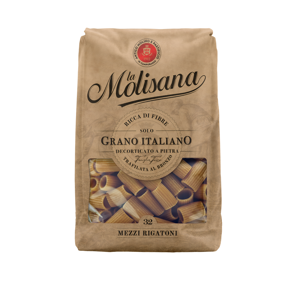 La Molisana Italian Wheat Pasta - Mezzi Rigatoni X 12 X 500g