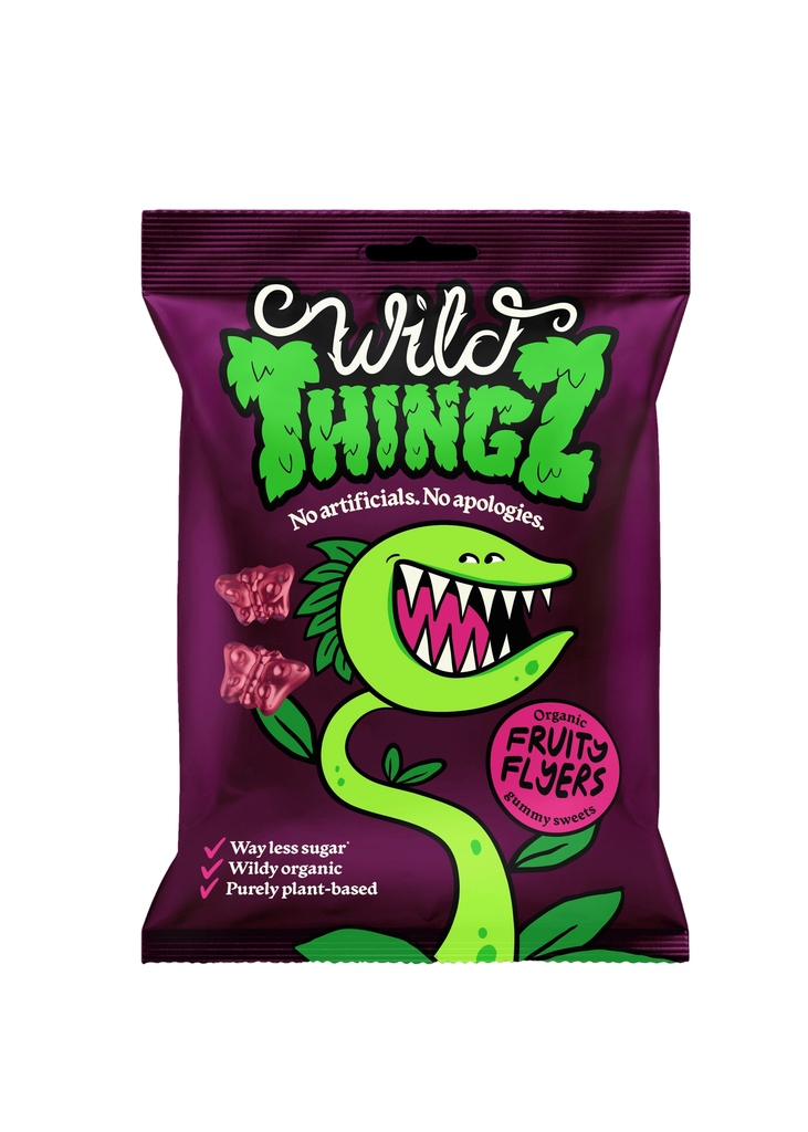 Wild Thingz Organic and Vegan Sweets - Fruity Flyers X 10 X 130g