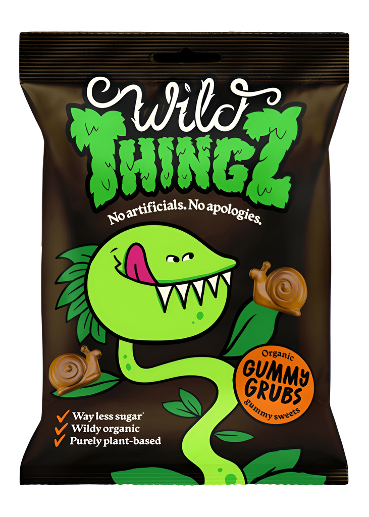 Wild Thingz Organic and Vegan Sweets - Gummy Grubs X 10 X 130g