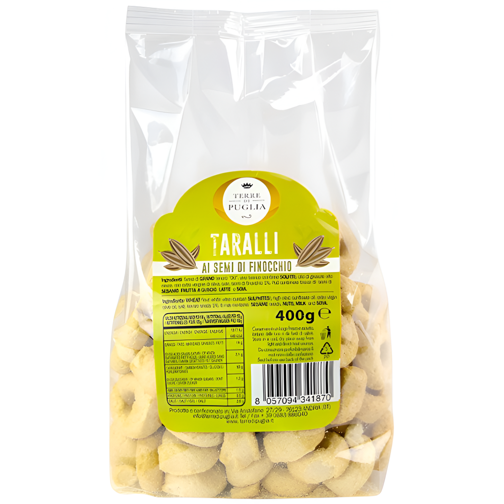 Terre Di Puglia Taralli - Fennel X 10 X 400g