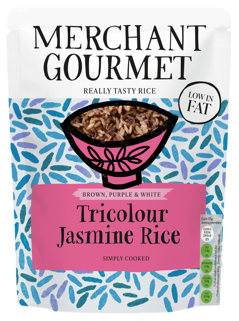 Merchant Gourmet Microwaveable Rice - Tricolor Jasmine Rice X 6 X 250g