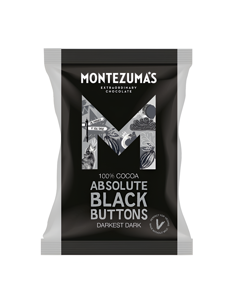 Montezumas Vegan Chocolate - Absolute Black Chocolate Buttons X 8 X 120g