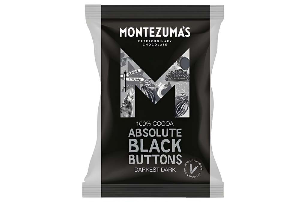 Montezumas Vegan Chocolate - Absolute Black Chocolate Buttons X 8 X 120g