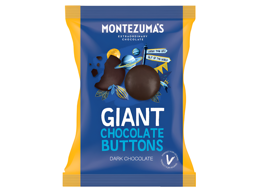 Montezumas Vegan Chocolate - DARK 72% Giant Chocolate Buttons X 8 X 120g