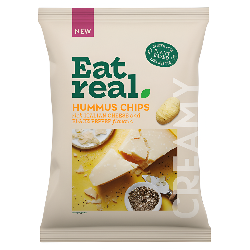 Eat Real Hummus Chips - Italian Cheese & Black Pepper X 10 X 110g
