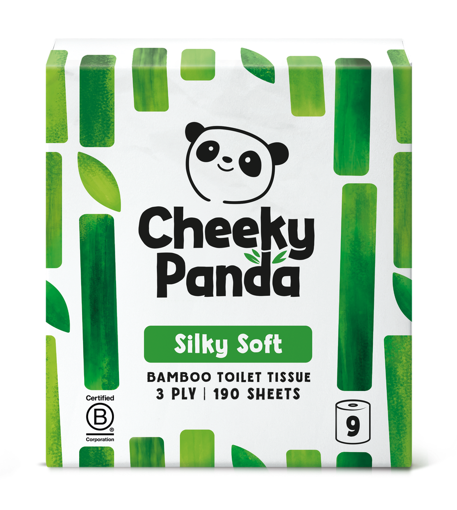 Cheeky Panda Bamboo Toilet Tissue - Silky Soft 9 Rolls