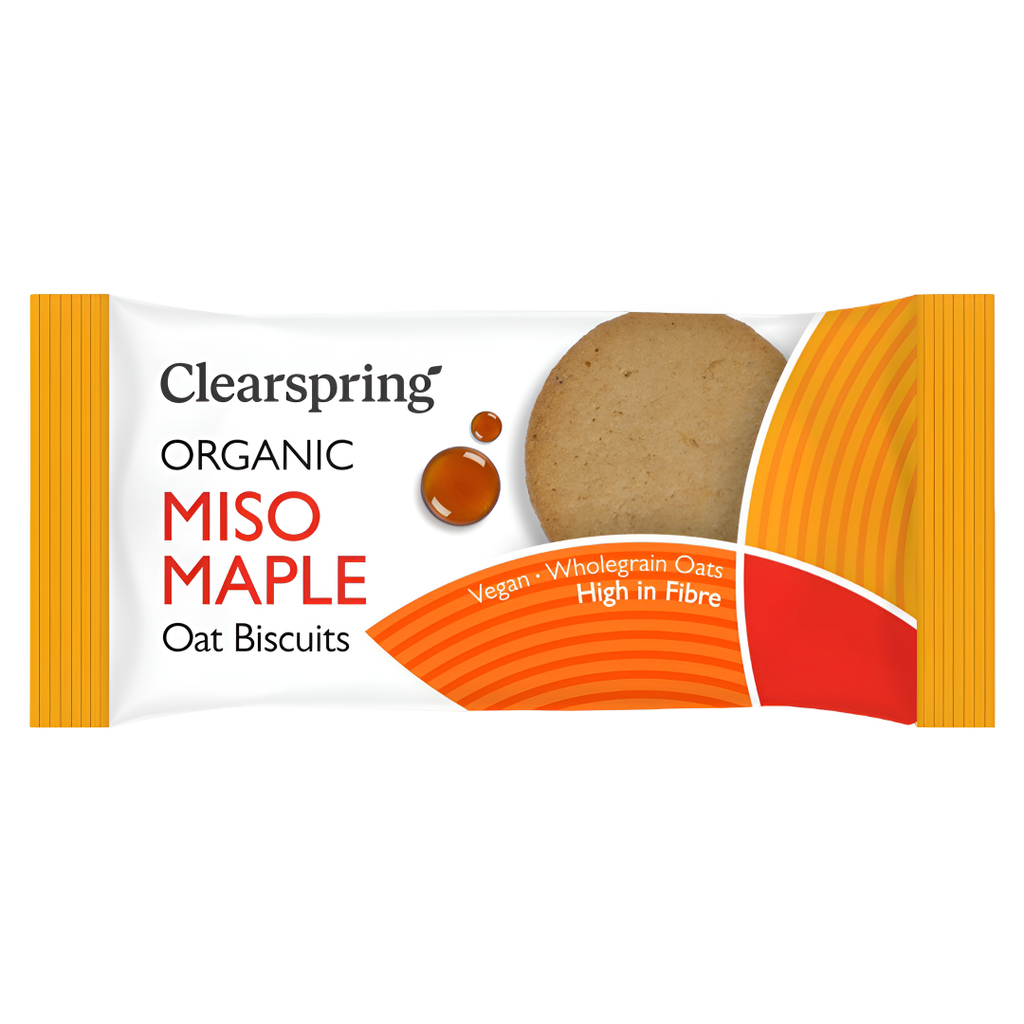 Clearspring Organic Oat Biscuits - Miso Maple X 12 X 40g