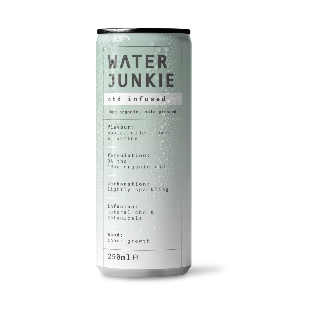 WaterJunkie 10mg CBD Drinks - Apple Elderflower & Jasmine X 12 X 250ml