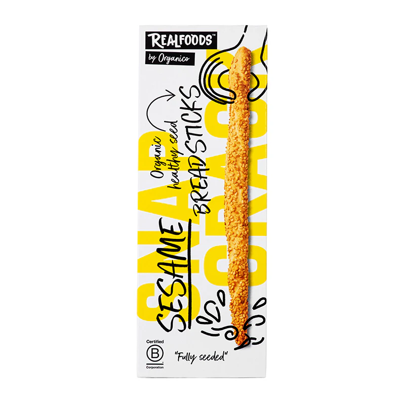 Organico Organic Breadsticks - Sesame X 12 X 120g