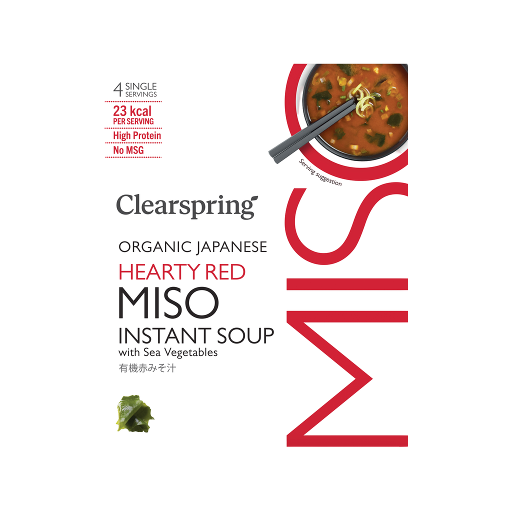 Clearspring Organic Instant Miso Soup - Hearty Red with Sea Veg MSS0105.032A X 8 X 4 X 8g