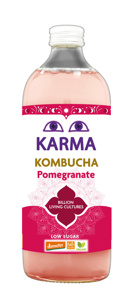 Karma Kombucha Organic - LARGE BOTTLE Pomegranate X 6 X 1L