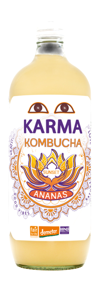 Karma Kombucha Organic - LARGE BOTTLE Sunset Pineapple X 6 X 1L