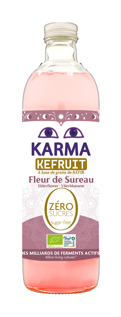 Karma Kefruit Water Kefir - LARGE BOTTLE Elderflower X 6 X 750ml