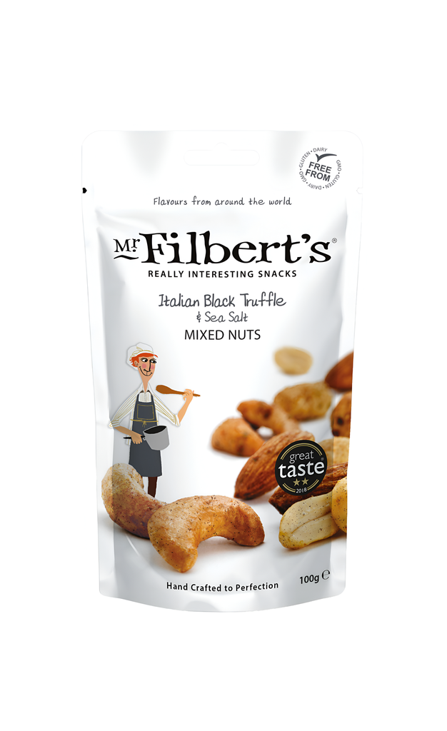 Mr Filberts Snacking Nuts - Mixed Italian Black Truffle & Sea Salt X 12 X 100g