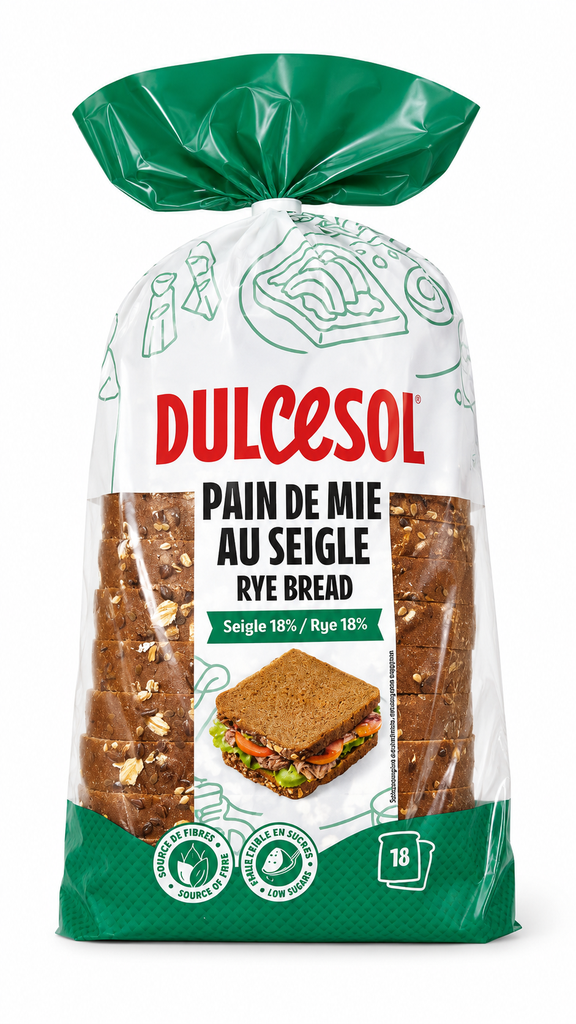Dulcesol Bread - Sliced Rye 800g