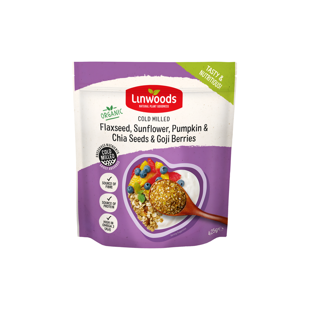 Linwoods Seed and Nut Mix - LARGE Cold Milled Flaxseed,Sunflower, Pumpkin,Chia seeds & Goji Berries X 12 X 425g