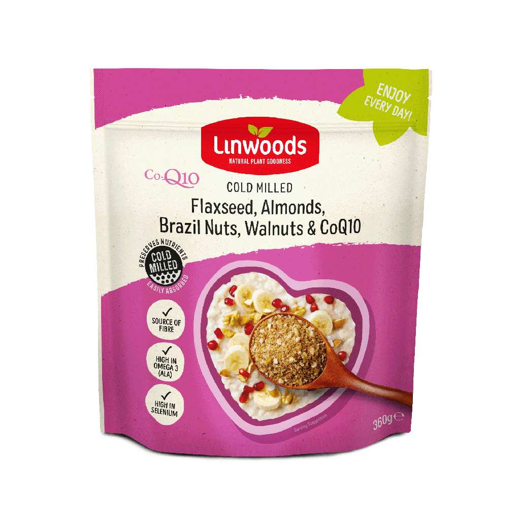 Linwoods Seed and Nut Mix - LARGE Cold Milled Flaxseed, Almonds, Brazil Nuts, Walnuts & CoQ10 X 12 X 360g