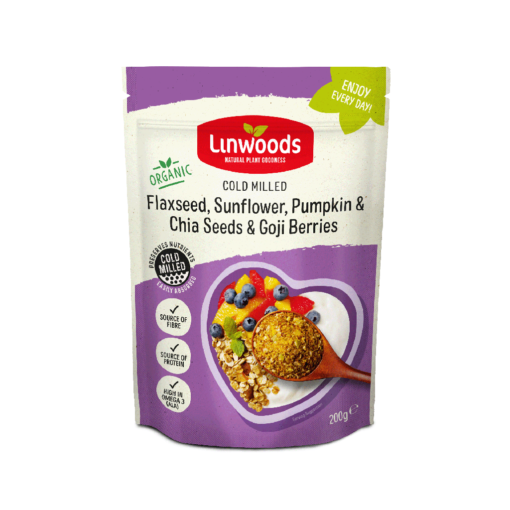 Linwoods Seed and Nut Mix - SMALL Cold Milled Flaxseed, Sunflower, Pumpkin, Chia seeds & Goji Berries X 12 X 200g