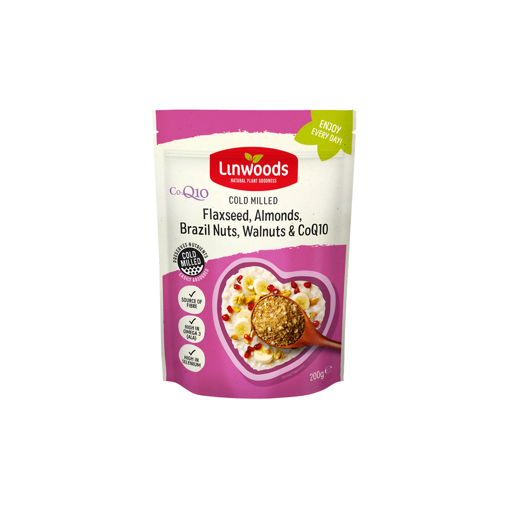 Linwoods Seed and Nut Mix - SMALL Cold Milled Flaxseed, Almonds, Brazil Nuts, Walnuts & CoQ10 X 12 X 200g