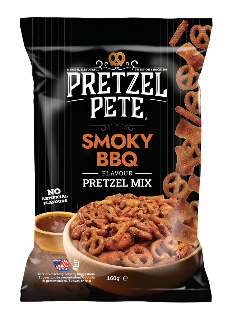 Pretzel Pete Snacking Pretzels - Mix Smokey BBQ X 8 X 160g