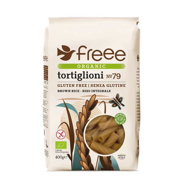 Freee Organic GF Brown Rice Pasta - Tortiglioni X 8 X 400g