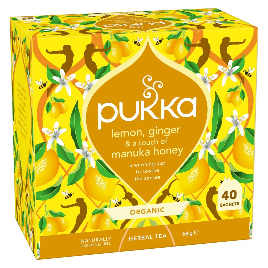 Pukka Organic Teas - LARGE Lemon Ginger & Manuka Honey X 4 X 40pc