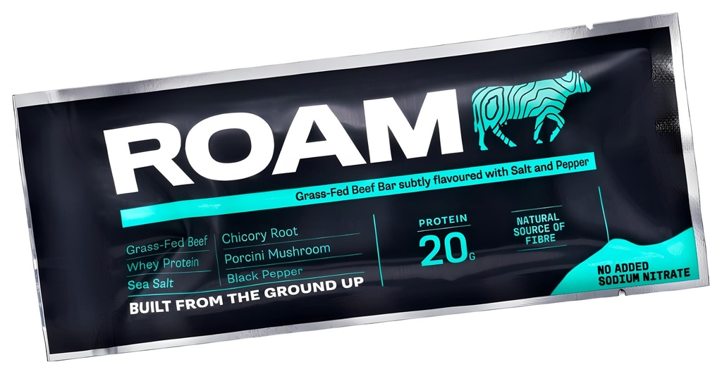 [20% OFF] Roam Foods Grass Fed Beef Bars - Salt And Pepper X 12 X 45g