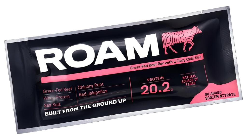 Roam Foods Grass Fed Beef Bars - Jalapeno Chilli X 12 X 45g