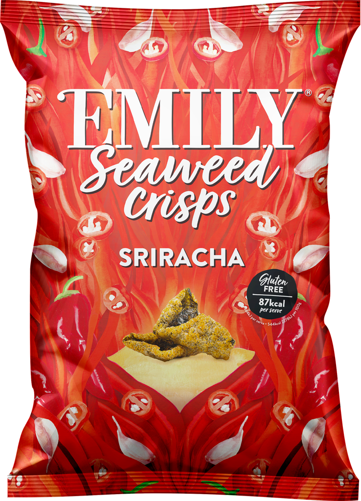 Emily Seaweed Crisps - LARGE Sriracha X 8 X 50g