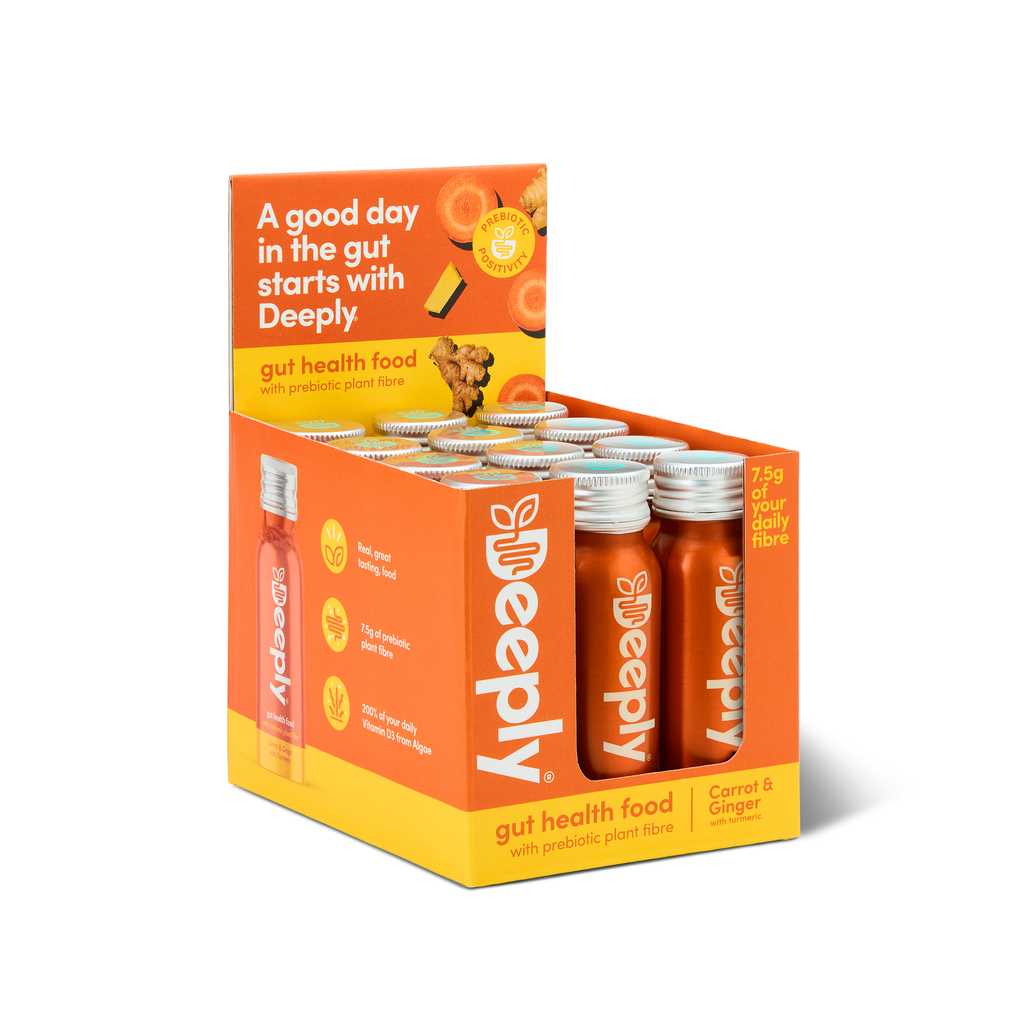 Deeply Gut Health Shots - Carrot & Ginger with Turmeric X 12 X 65ml