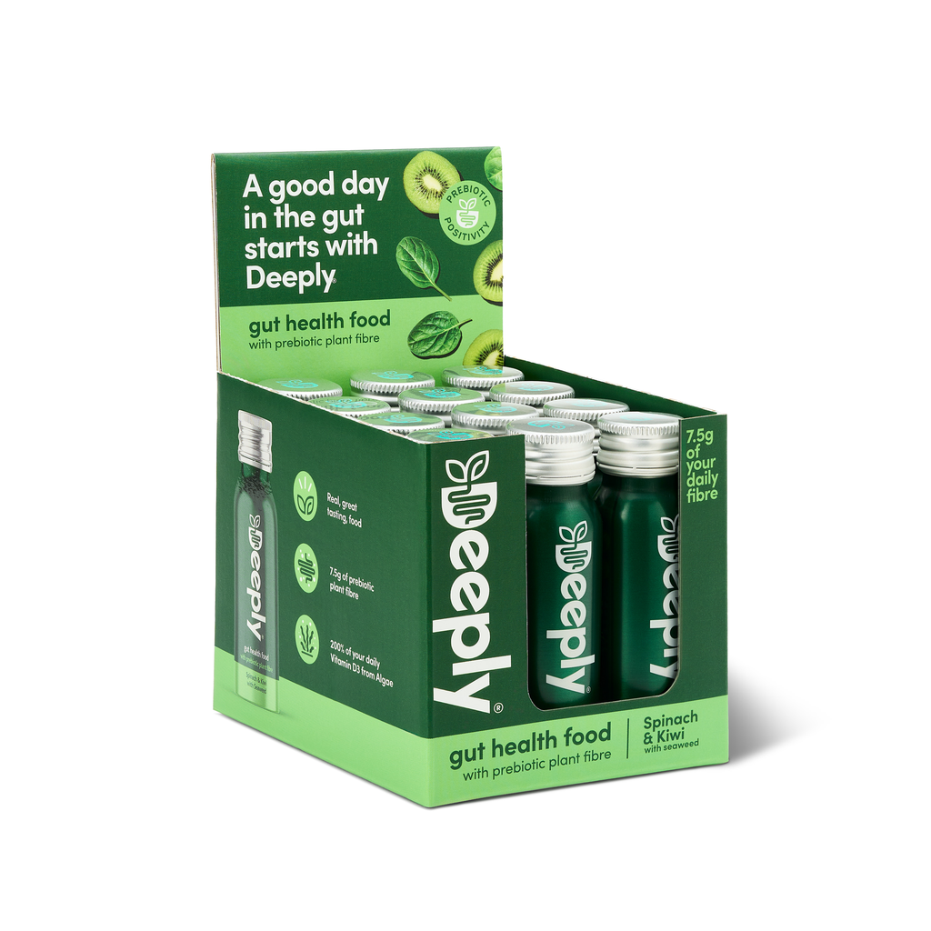 Deeply Gut Health Shots - Spinach & Kiwi with Seaweed X 12 X 65ml