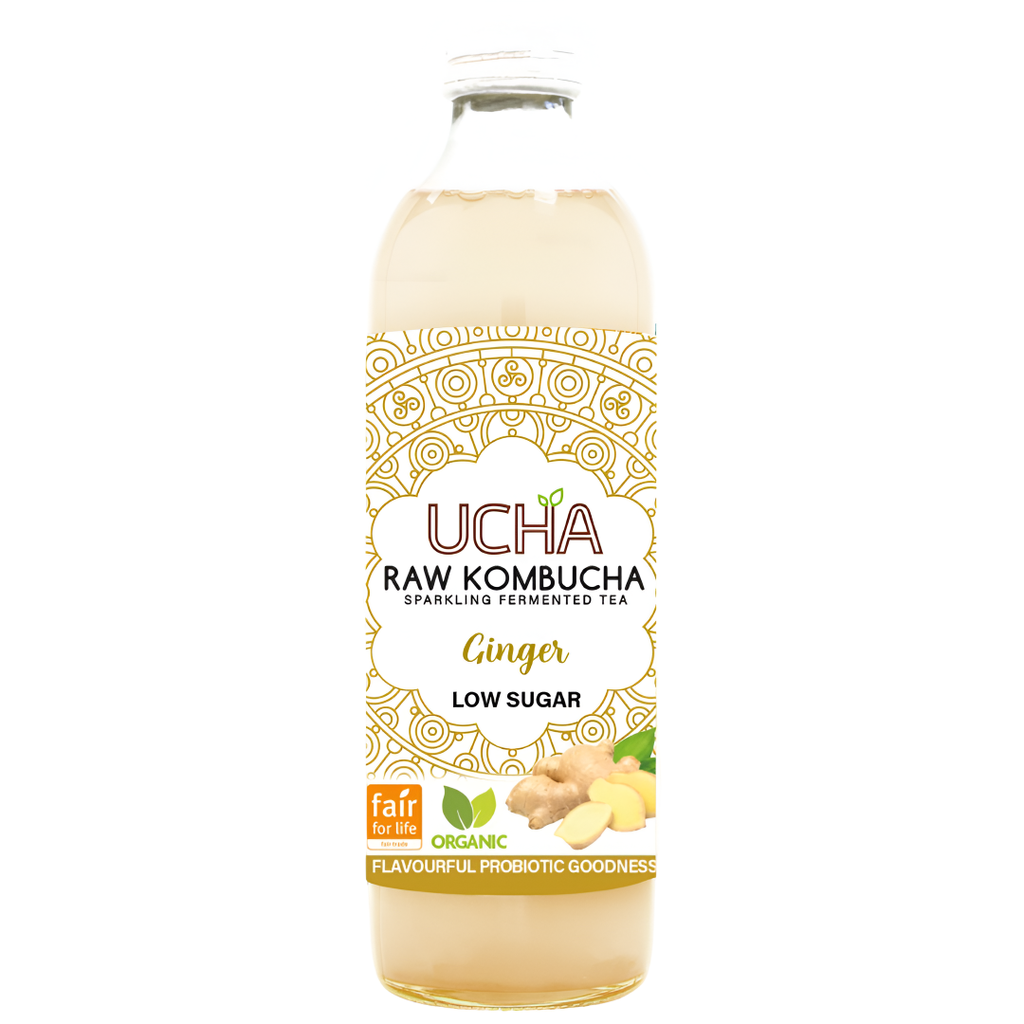 Ucha Organic Raw Kombucha - BOTTLE Ginger X 12 X 350ml