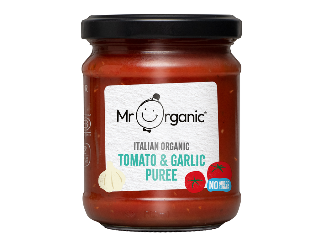 Mr Organic Tomato Puree - With Garlic X 6 X 200g