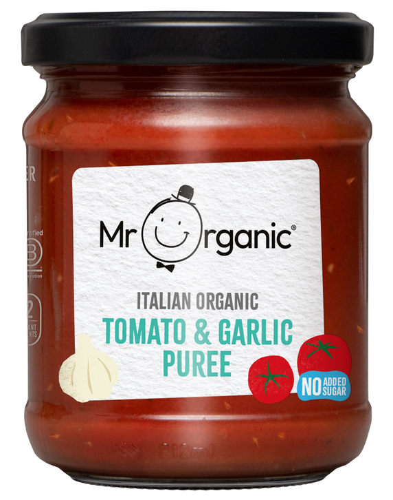 Mr Organic Tomato Puree - With Garlic X 6 X 200g
