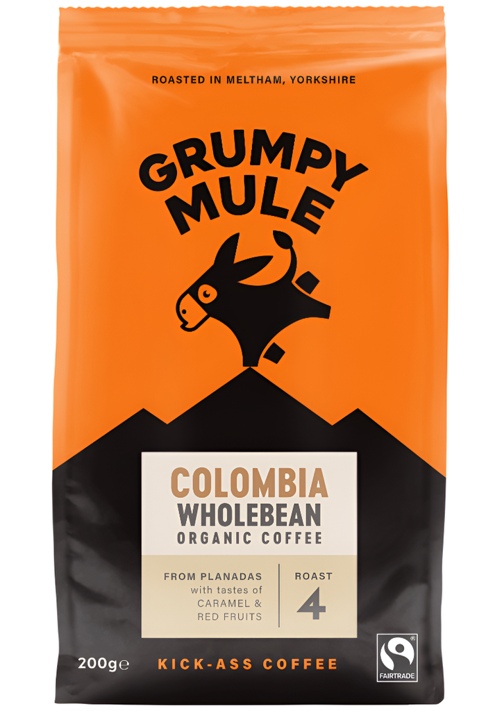Grumpy Mule Coffee - WHOLEBEAN Organic Colombia X 6 X 200g