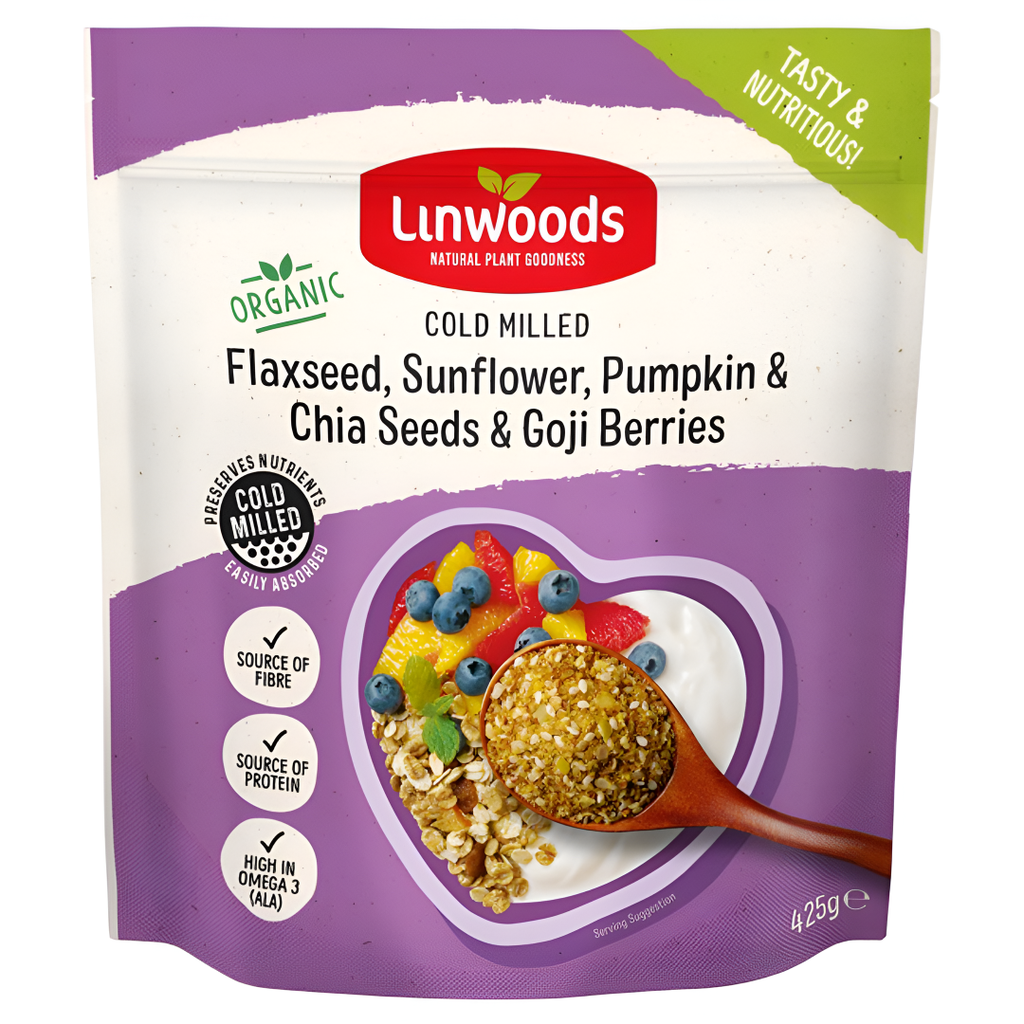 [10% OFF] Linwoods Seed and Nut Mix - LARGE Cold Milled Flaxseed,Sunflower, Pumpkin,Chia seeds & Goji Berries 425g