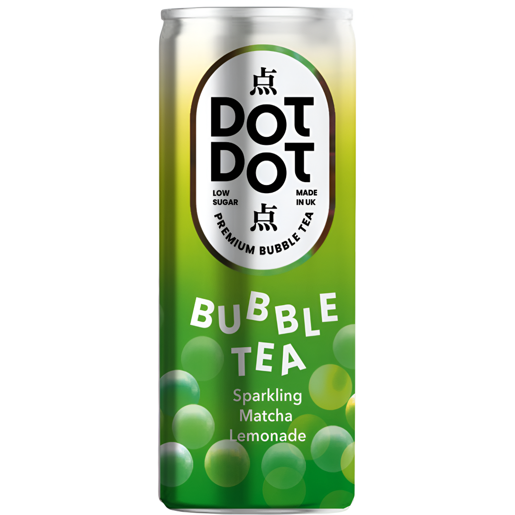 Dot Dot Low Sugar Bubble Tea - CAN Sparkling Matcha Lemonade X 12 X 250ml