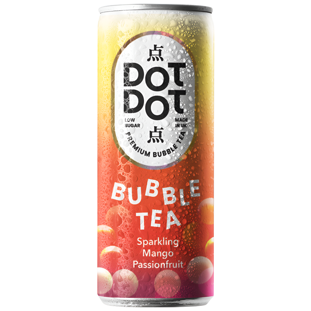 Dot Dot Low Sugar Bubble Tea - CAN Sparkling Mango Passionfruit X 12 X 250ml