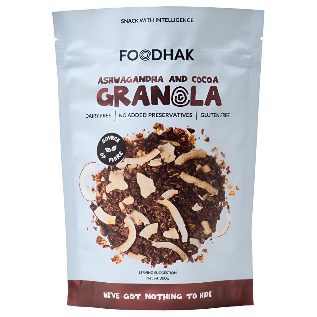 Foodhak Gluten Free Granola - Ashwagandha and Cocoa X 16 X 300g