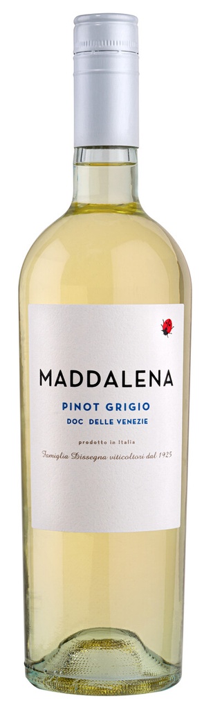 Maddalena Organic White Wine - Pinot Grigio 2024 DOC Delle Venezie 12.5% ABV X 6 X 750ml