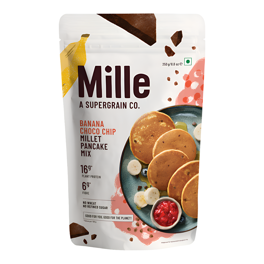 [50% OFF] [CLEARANCE] (BBD 25/09) Mille Millet Pancake Mix - Banana Choco Chip X 10 X 250g
