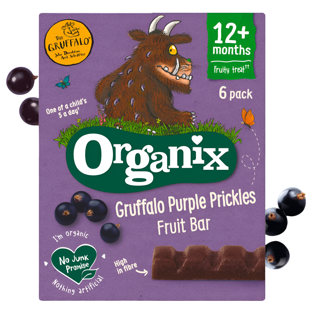 Organix Organic Toddler Fruit Bar - Gruffalo Blackcurrant Purple Prickles X 6 X (6x17g)
