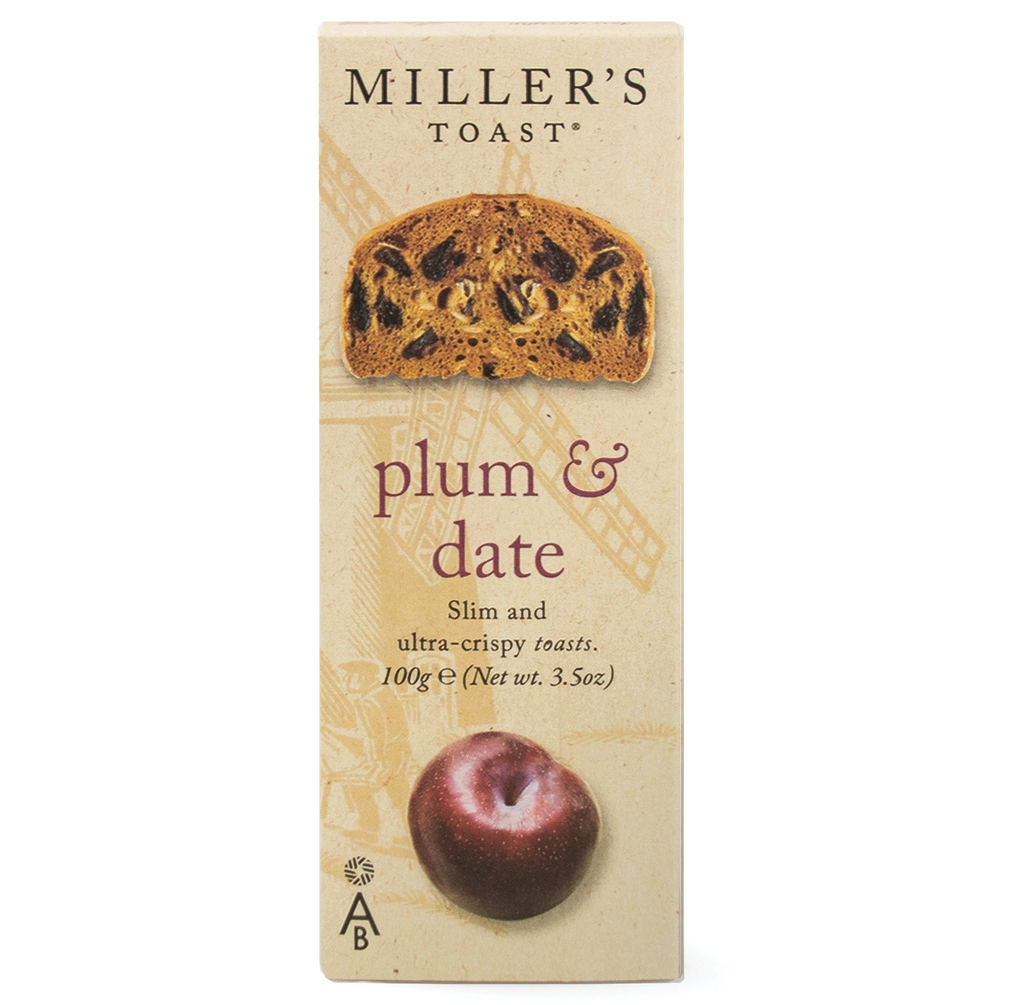 Millers Toast - Plum and Date X 6 X 100g