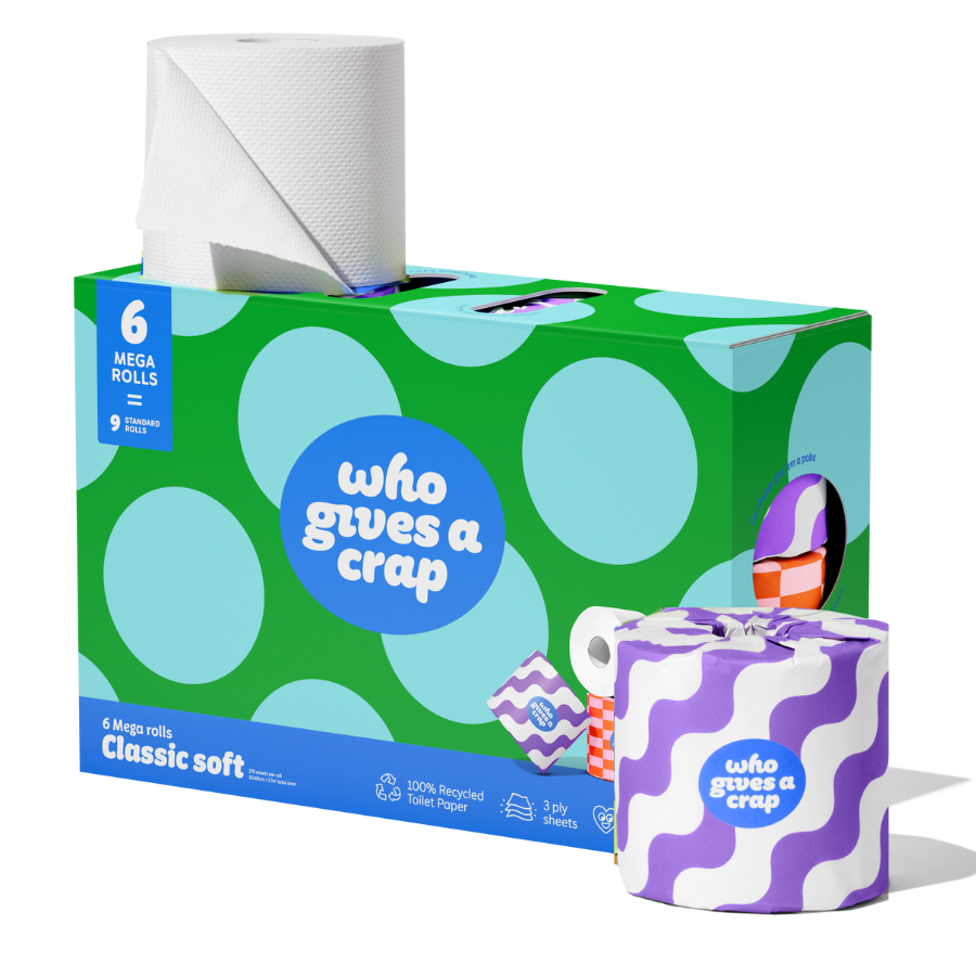 [15% OFF] Who Gives A Crap Toilet Tissue - Classic Soft 6 Mega Rolls