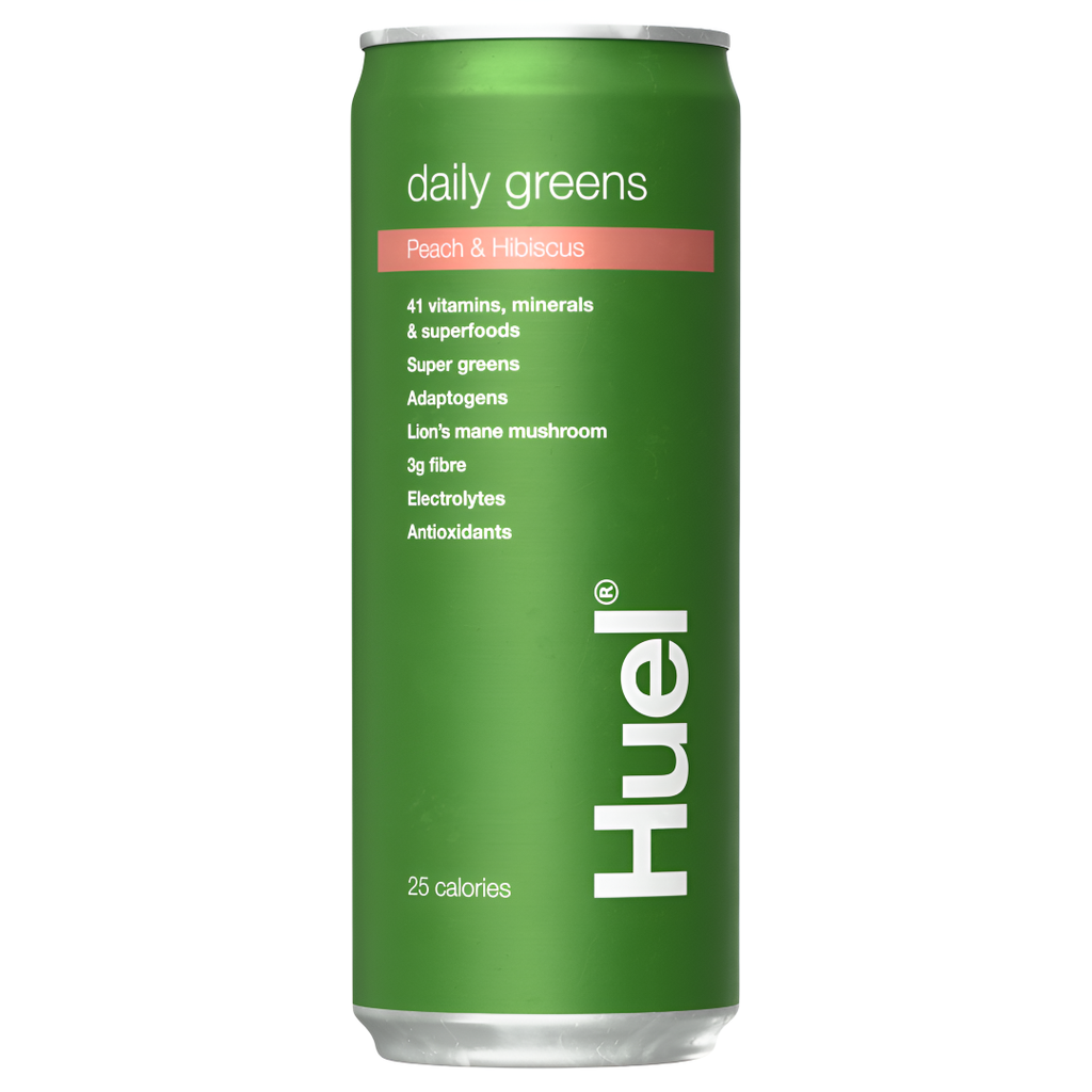 Huel Vegan Daily Greens RTD Drinks - Peach and Hibiscus X 12 X 330ml