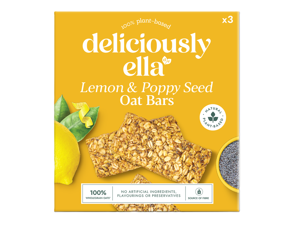 Deliciously Ella Oat Bar - MPK Lemon and Poppy Seed X 12 X (3x50g)